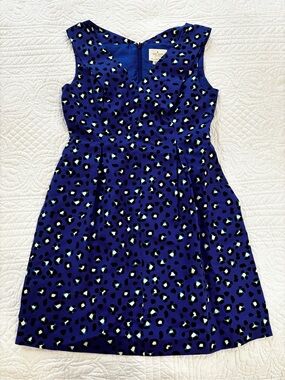Kate Spade Blue/Purple Leopard Print Fit & Flare Dress